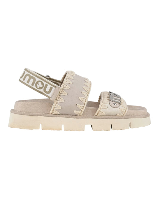 MOU BIO SANDAL SUEDE BIG LOGO BIANCO (CHLK)