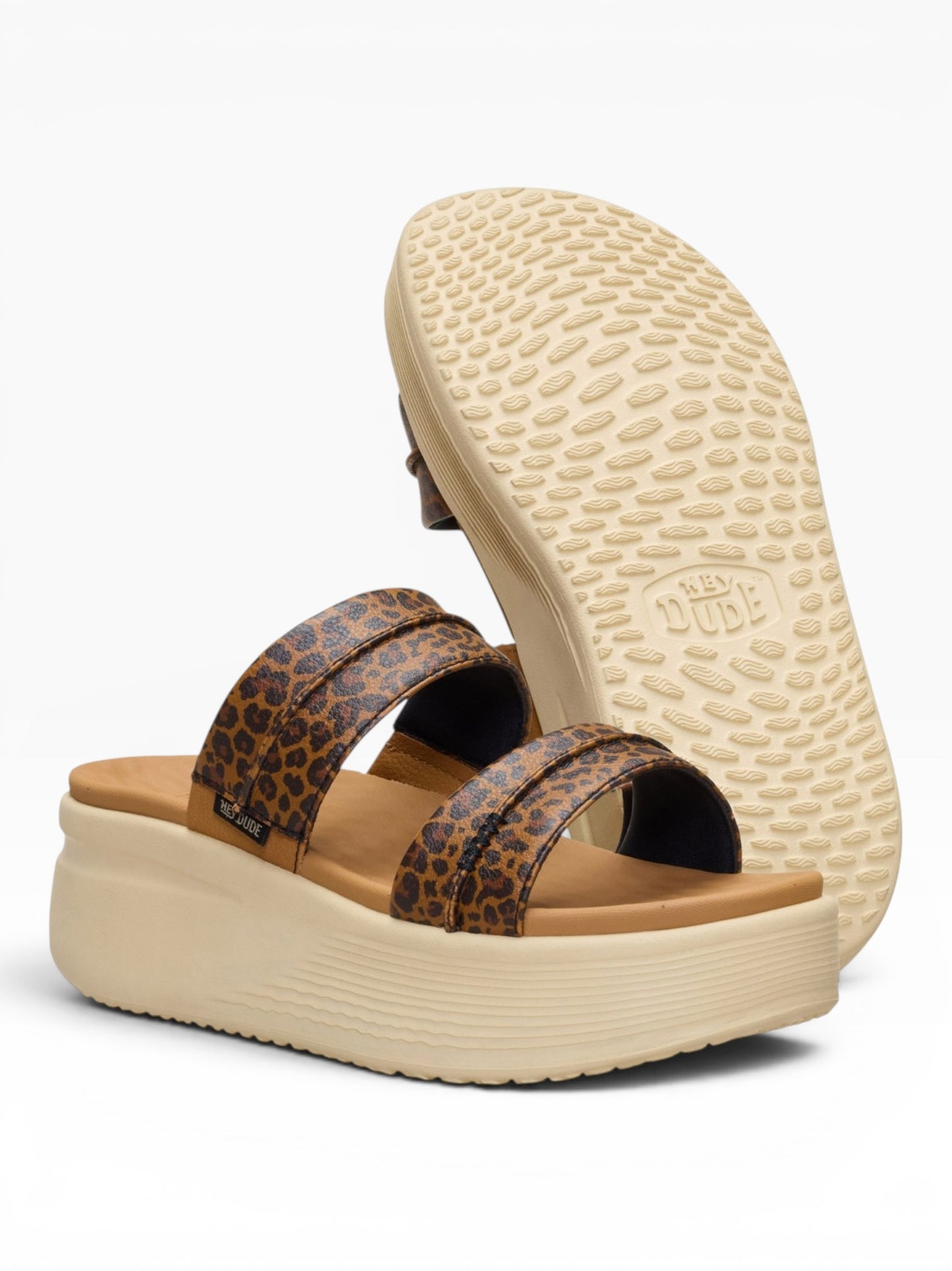 HEY DUDE AUSTIN SLIDE CLASSIC 2LB TAN LEOPARD