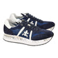 PREMIATA CONNY 7368 IN CAMOSCIO E TESSUTO BLU/ARGENTO