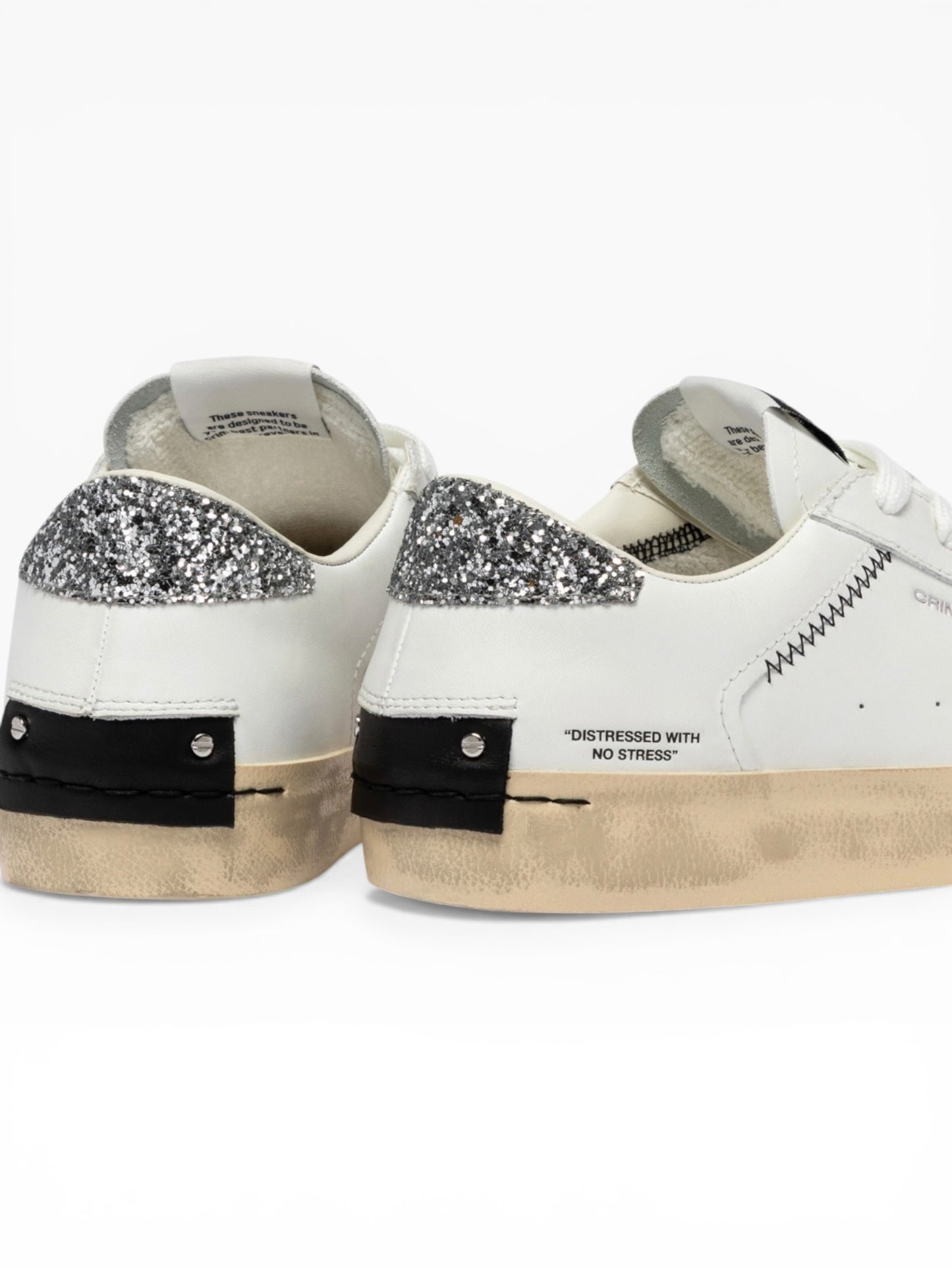 CRIME LONDON DISTRESSED 29000 BIANCO/ARGENTO