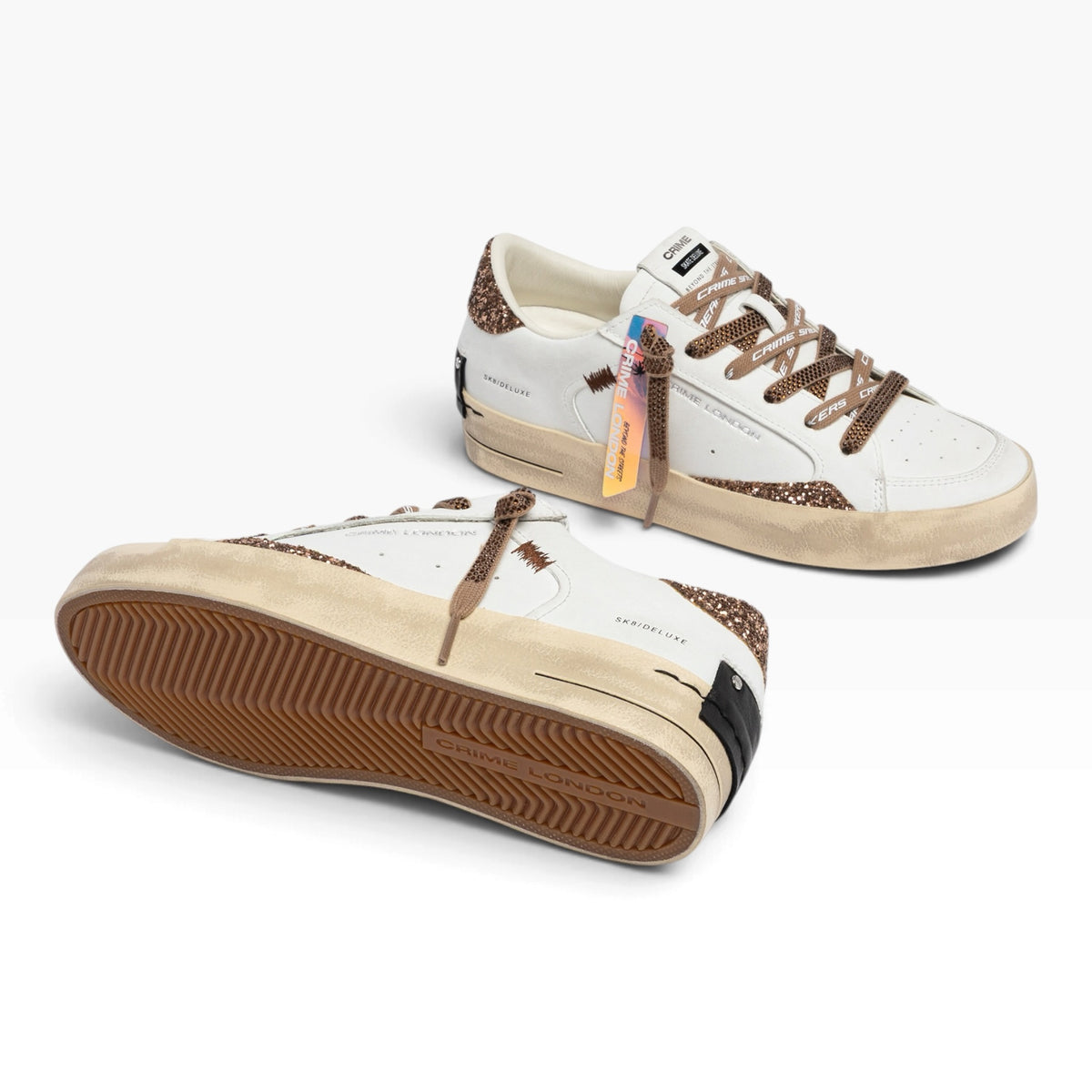 CRIME LONDON SK8 DELUXE 23104 BIANCO/ORO