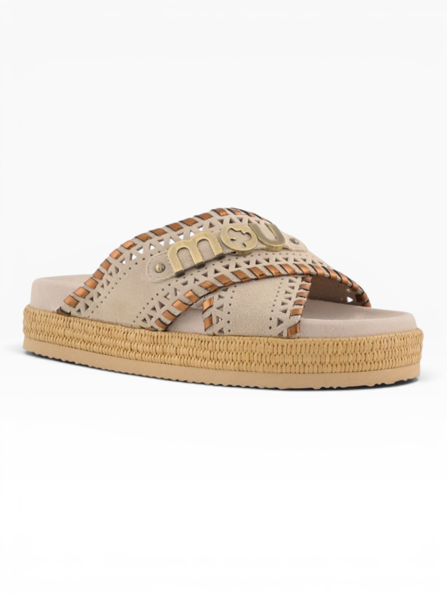 MOU CRISS CROSS STITCH BEIGE/ORO