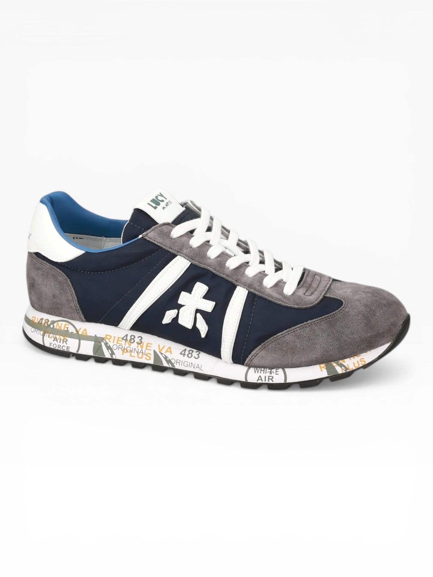 PREMIATA LUCY 7089 IN CAMOSCIO GRIGIO/BLU