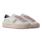 DATE HILL LOW PLATFORM IN PELLE BIANCA/NERA LACCI ROSA