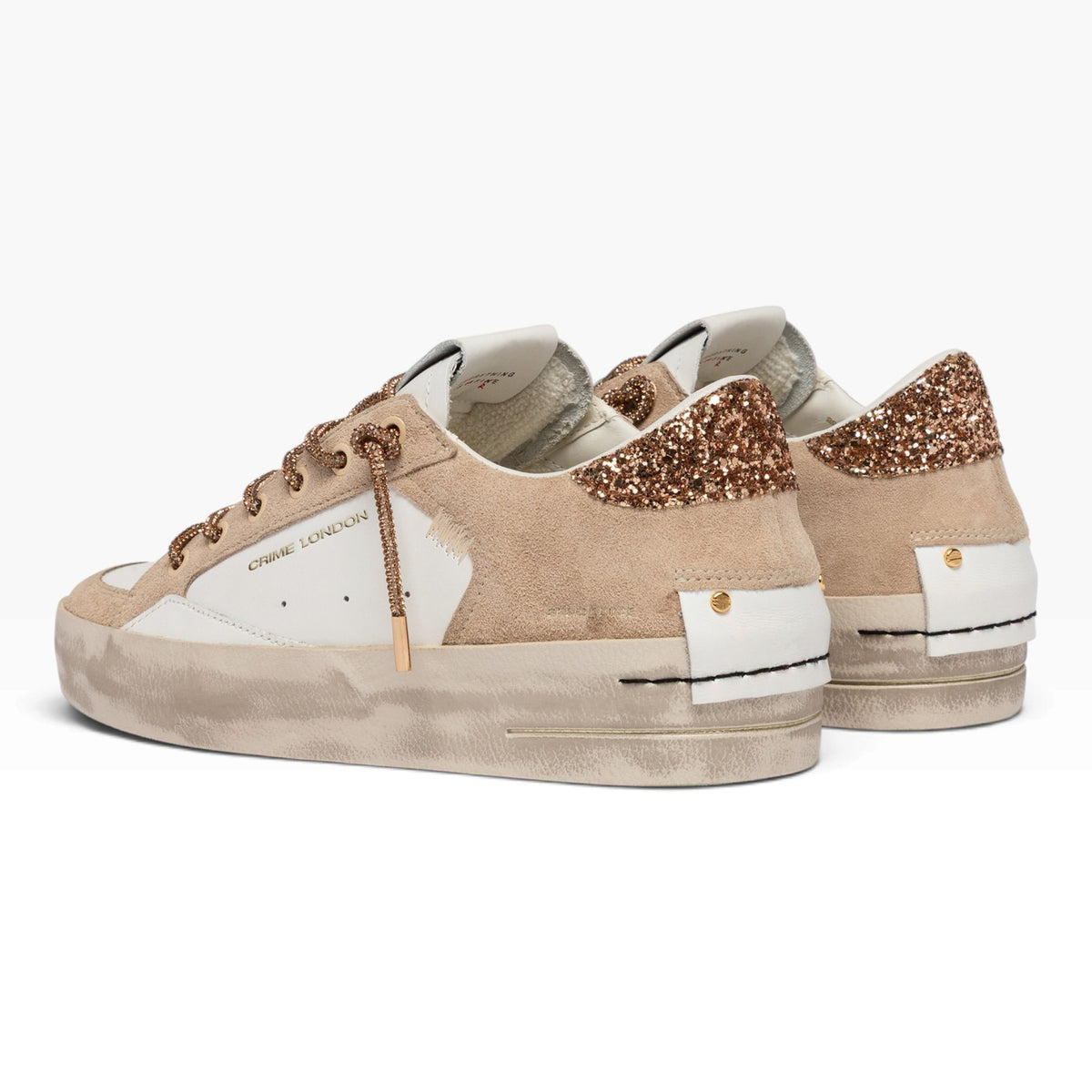 CRIME LONDON SK8 DELUXE WEDGE 29154 BIANCO/ROSA
