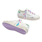 CRIME LONDON SK8 DELUXE IN PELLE BIANCA TALLONCINO VERDE LINGUETTA IN GLITTER
