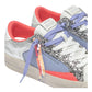 CRIME LONDON SK8 IN PELLE BIANCA GLITTER ARGENTO