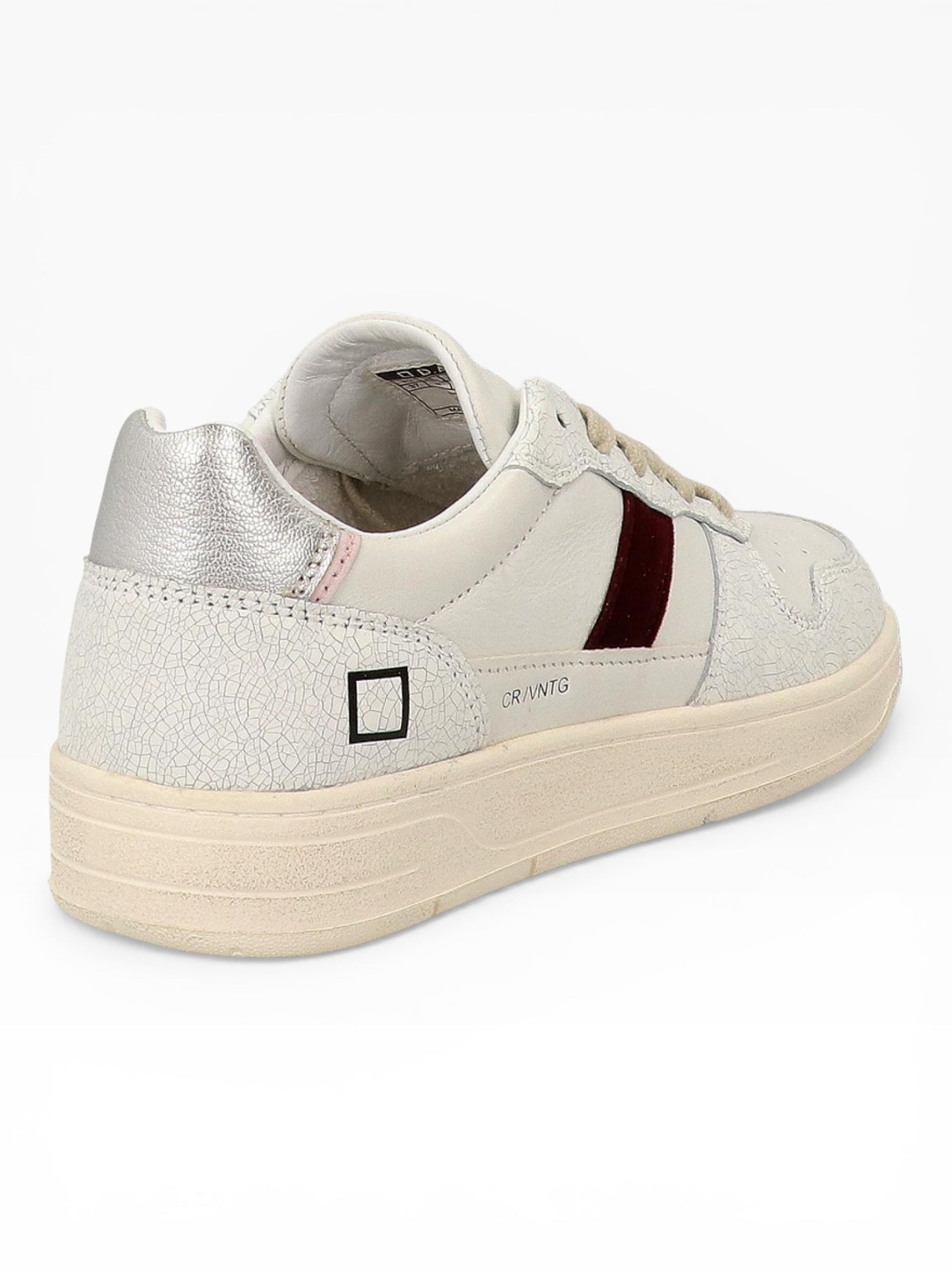 DATE COURT 2.0 VINTAGE CALF WHITE/ BORDEAUX