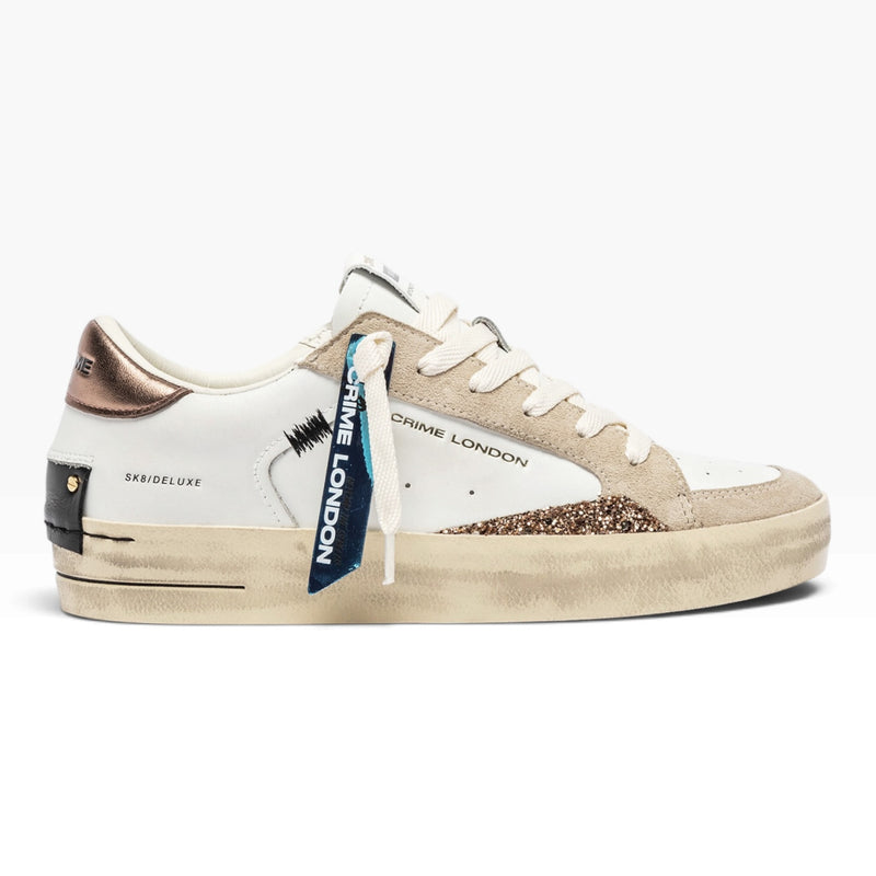CRIME LONDON SK8 DELUXE 25100 BIANCO/ROSA