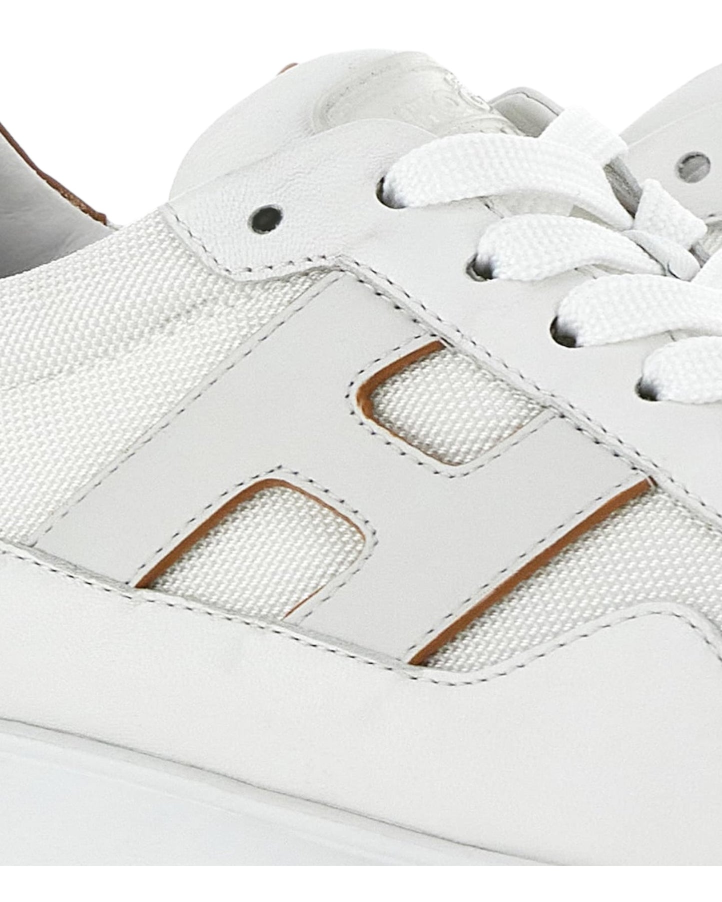 HOGAN 371HXM IN PELLE BIANCA/CUOIO