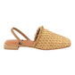 ANGEL ALARCON 002535A SCARPA BASSA PUNTA QUADRA IN RAFFIA BEIGE