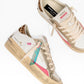 CRIME LONDON SK8 DELUXE WEDGE 29153 BIANCO/ORO/ANIMALIER
