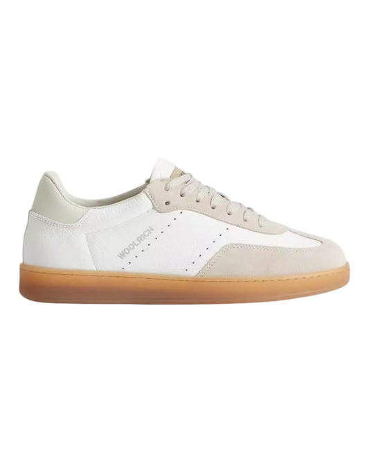 WOOLRICH BLUBBER SWING PELLE BOTTOLATA BIANCA/BEIGE