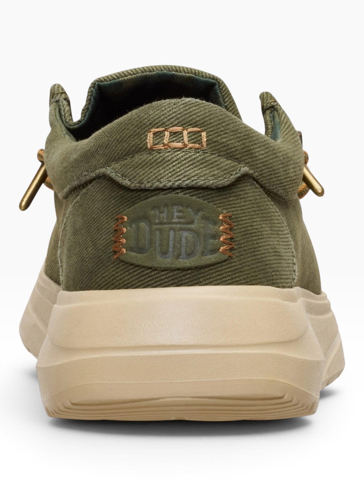 HEY DUDE WALLY COMF WORN 3BN BURN UT OLIVE