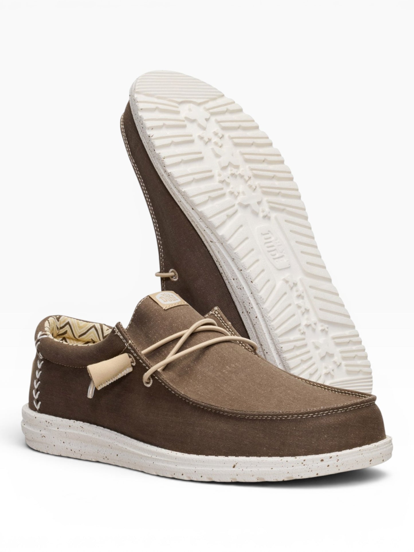HEY DUDE WALLY STR CANVAS 2LN TEAK BROWN