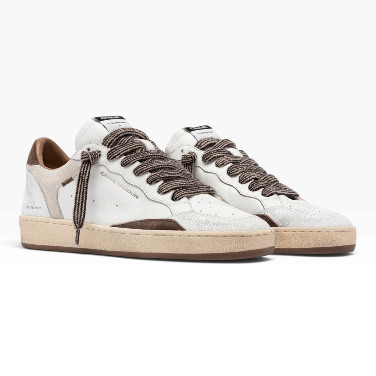 CRIME LONDON CHELSEA 10200 BIANCO/MARRONE
