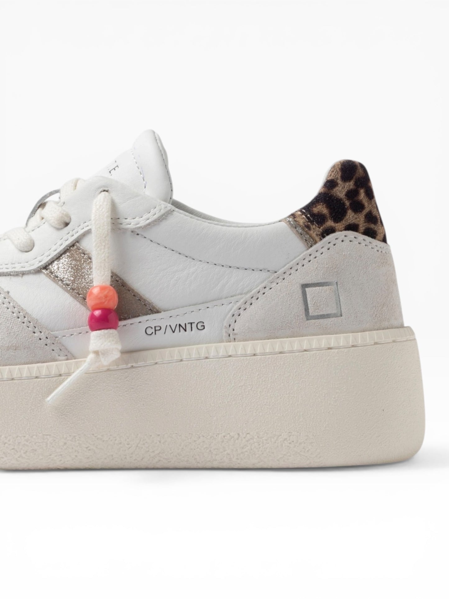 DATE COURT PLATFORM VINTAGE WHITE/LEOPARD