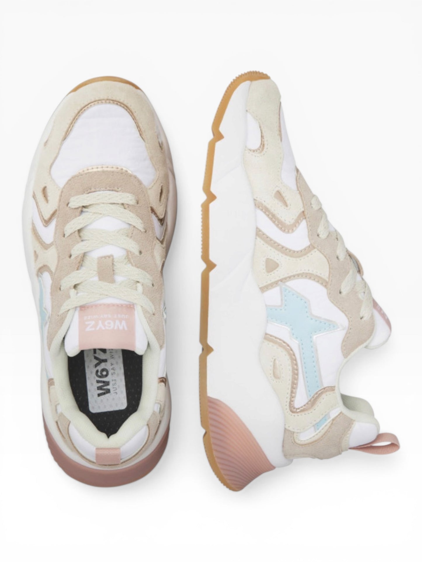W6YZ SARAH SUEDE 0E07 BEIGE/AZZURRO