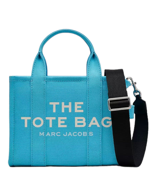 MARC JACOBS THE TOTE BAG CANVAS SMALL AZZURRO