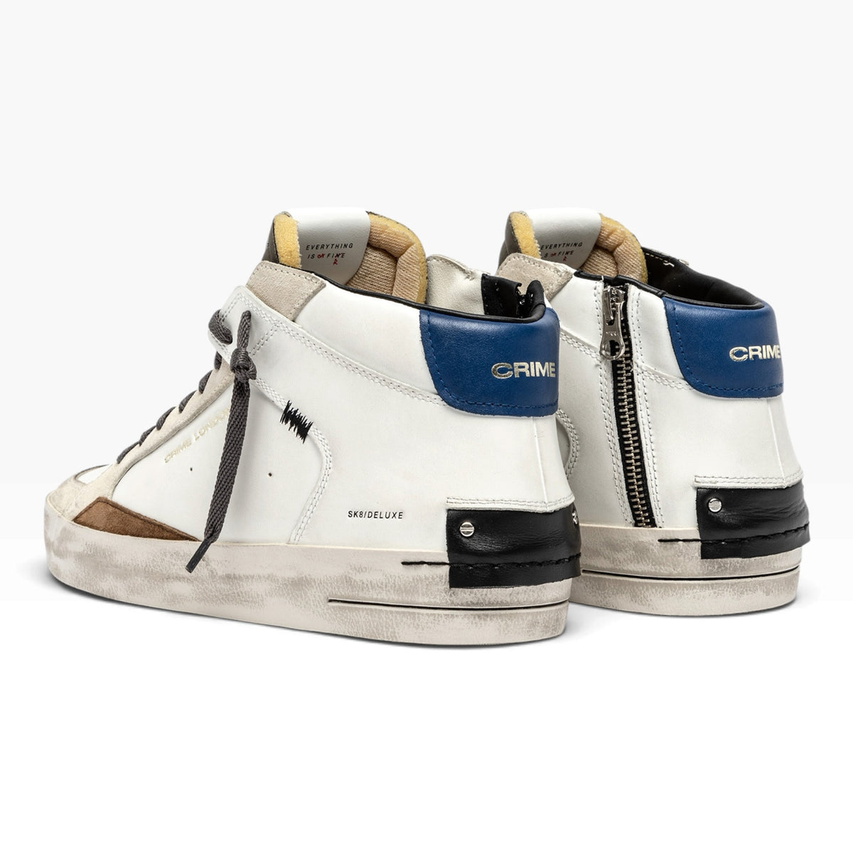 CRIME LONDON SK8 DELUXE MID 11151 BIANCO/BLU