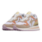 W6YZ YAK DONNA IN CAMOSCIO E TESSUTO BEIGE/ARANCIO/VIOLA