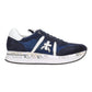 PREMIATA CONNY 7368 IN CAMOSCIO E TESSUTO BLU/ARGENTO