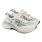 PREMIATA 7507 HILL IN CAMOSCIO E TESSUTO BIANCO SOTTO TELA ANIMALIER