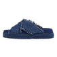 MOU CRISS CROSS SANDAL IN DENIM AZZURRA