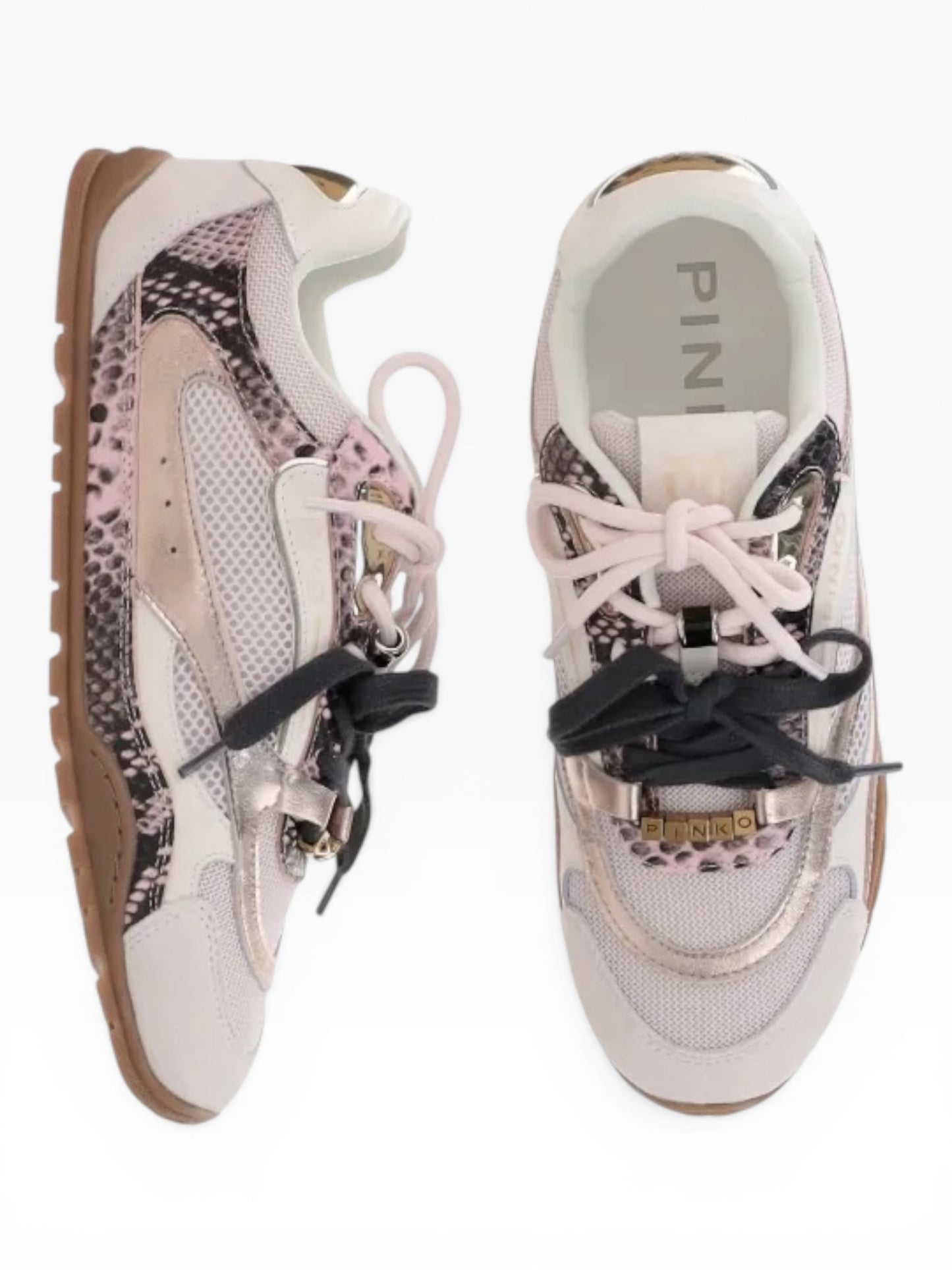 PINKO 099 SNEAKERS YULIA BIANCO/ROSA PITONATA