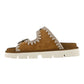 MOU SANDAL TWO BUCKLE IN SUEDE COG MARRONE