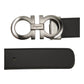SALVATORE FERRAGAMO CINTURA GANCINI DOUBLE-FACE NERA/MARRONE