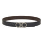 SALVATORE FERRAGAMO CINTURA GANCINI DOUBLE-FACE NERA/MARRONE