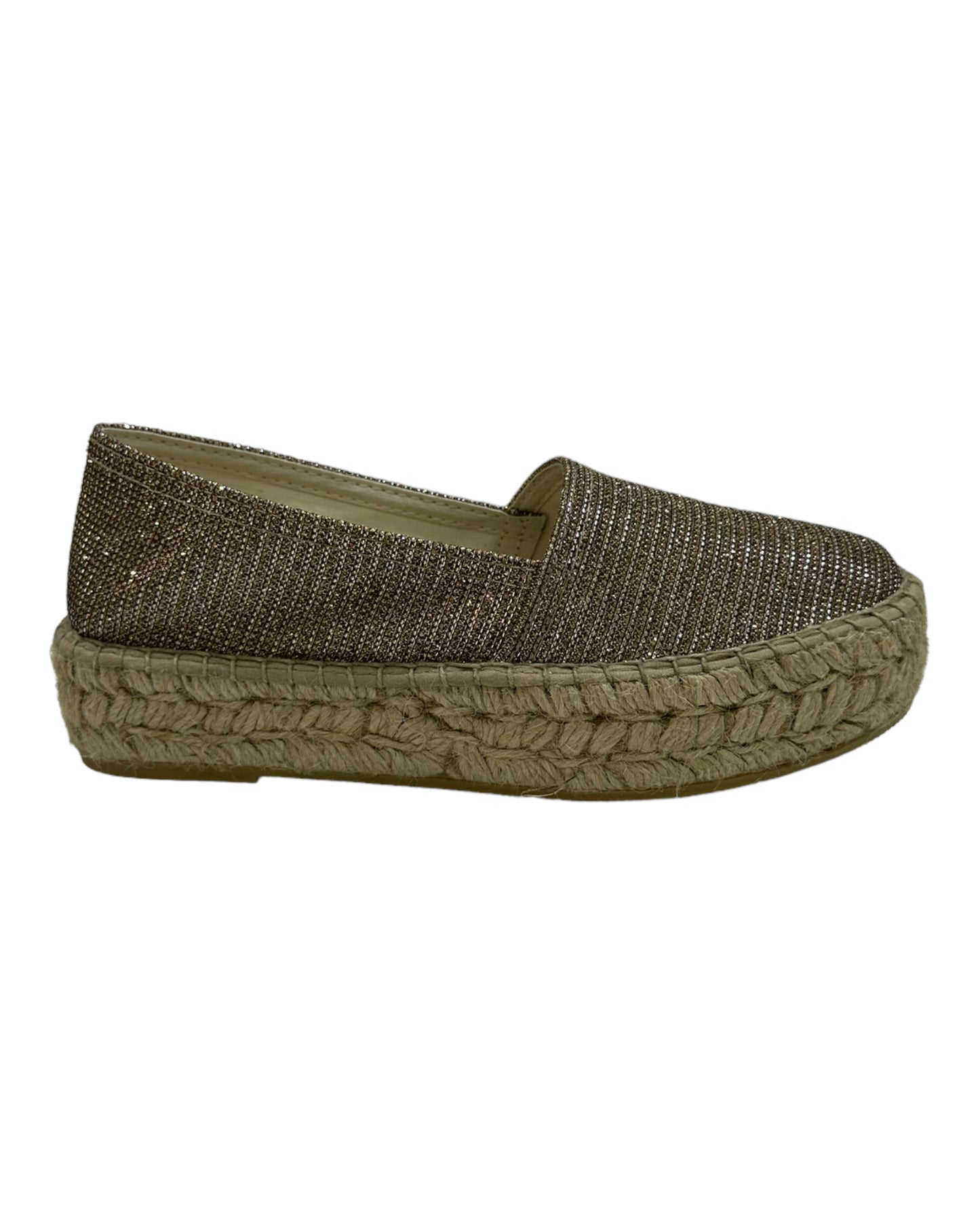 LA MAISON DE L'ESPADRILE PLATFORM GLITTERATA ORO