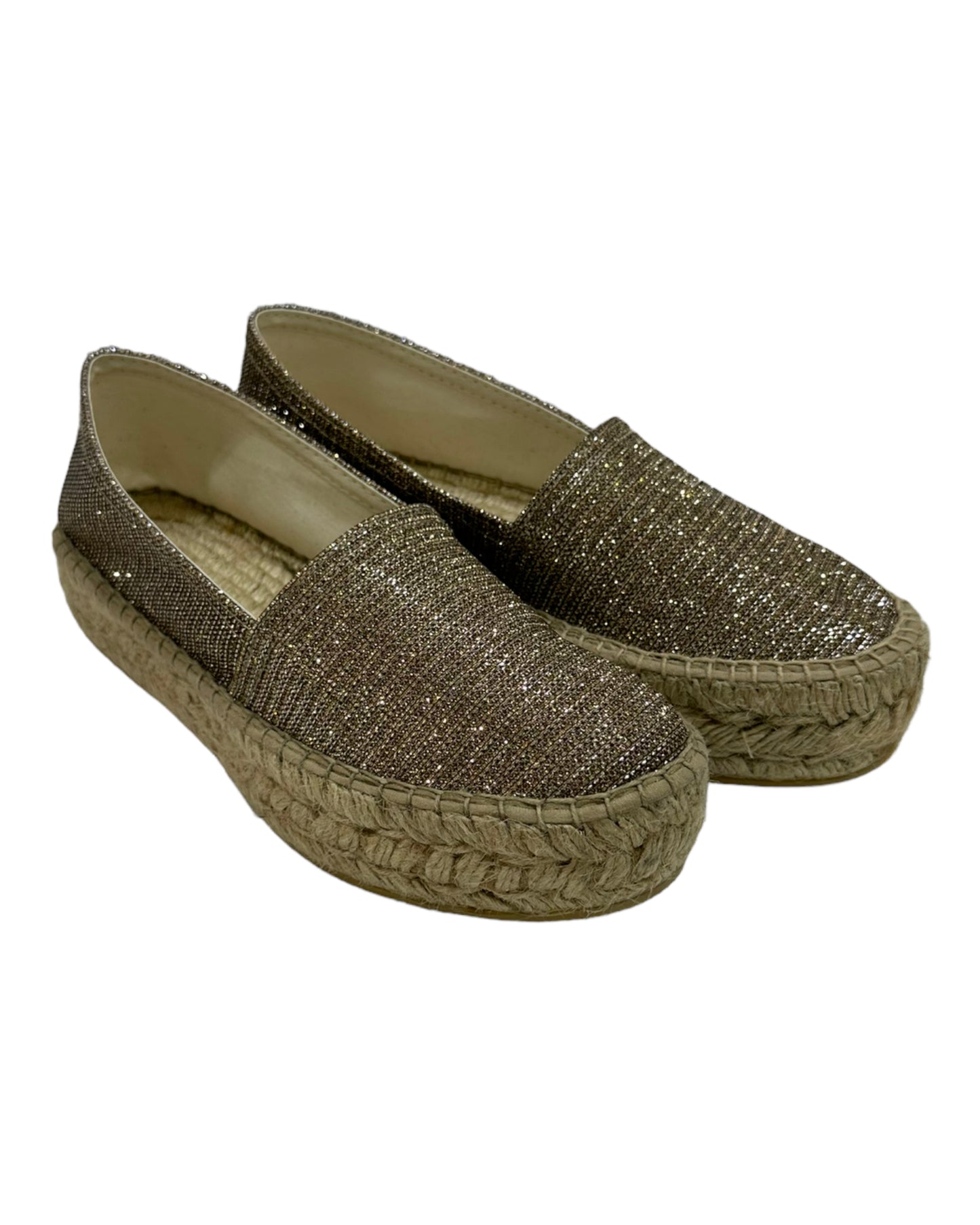 LA MAISON DE L'ESPADRILE PLATFORM GLITTERATA ORO